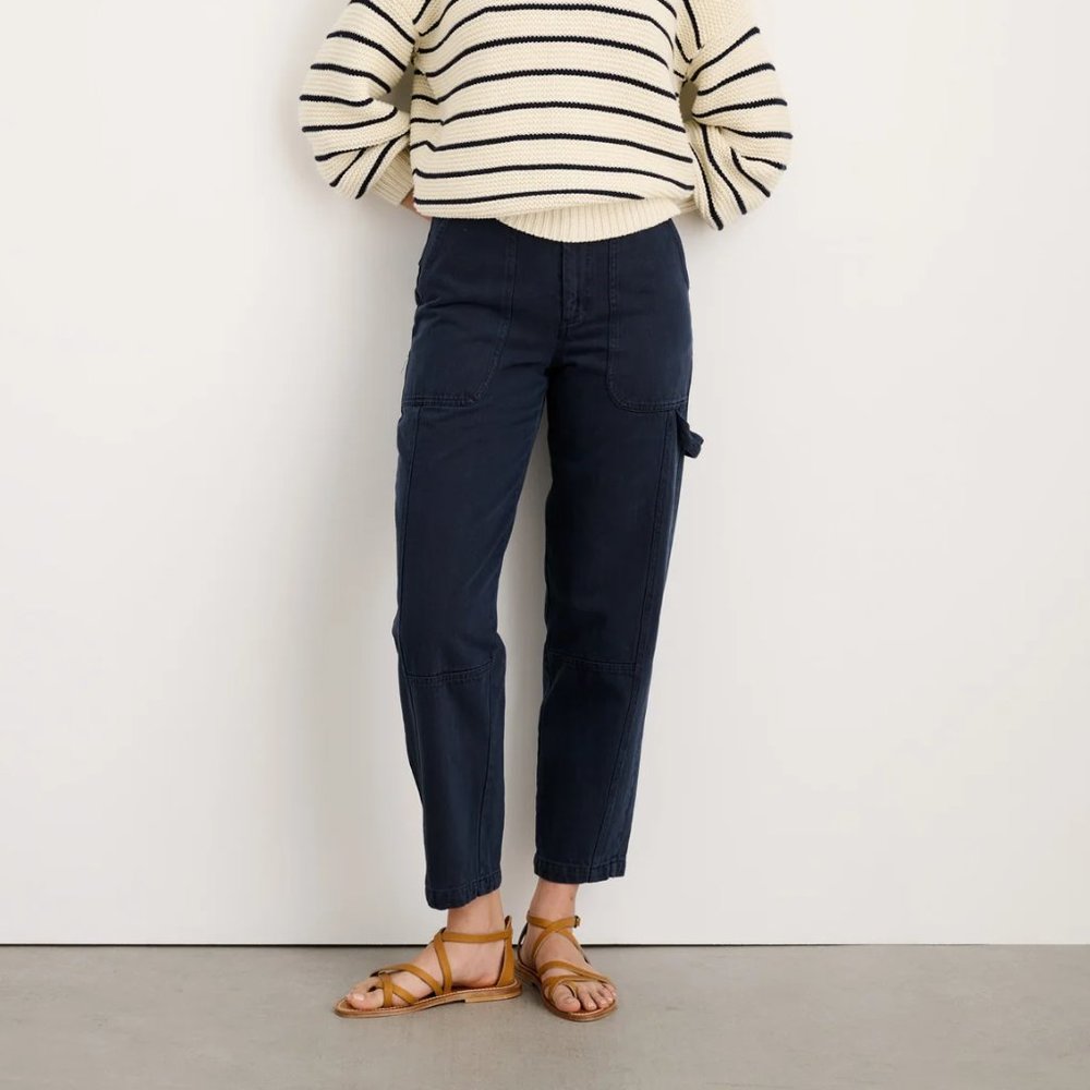 Phoebe Pant in Recycled Denim in Navy Size 10